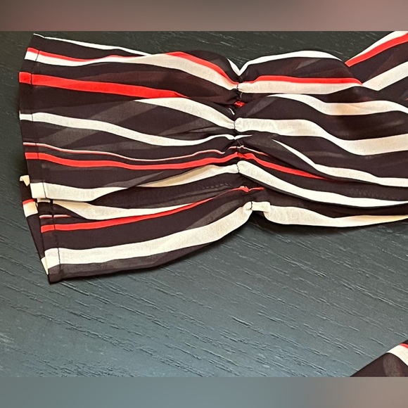 Area Stars NWT Striped Long Sleeve Mock Neck Black Multi Striped Dress in Size L - Picture 5 of 13